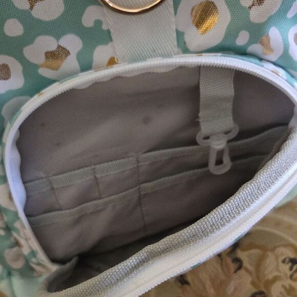 Pottery Barn Teen Aqua Gold Metallic Leopard Backpack - Picture 5 of 9